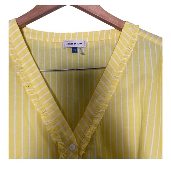 Court & Rowe yellow striped long sleeve top - Picture 3 of 6